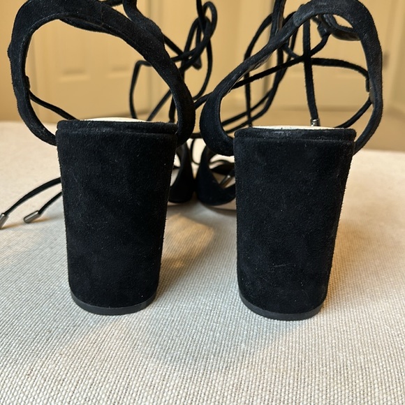 Gianni Bini Keelin Lace-Up Black Velvet Heels - Picture 5 of 10